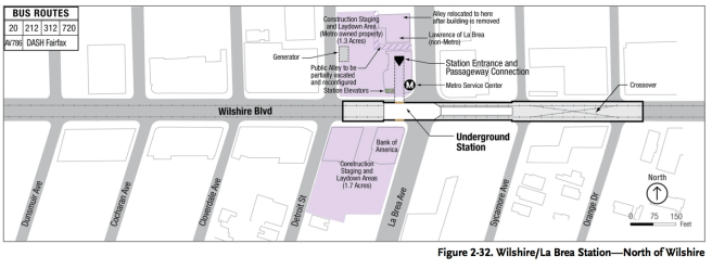 Wilshire:La Brea Station map (Metro)